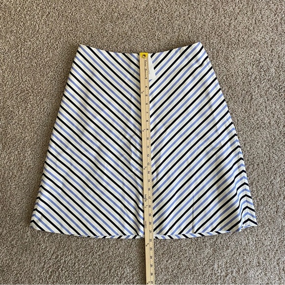 NWT Banana Republic Blue and White Midi A-Line Striped Skirt Lined, Zip, size 4 - Picture 3 of 7